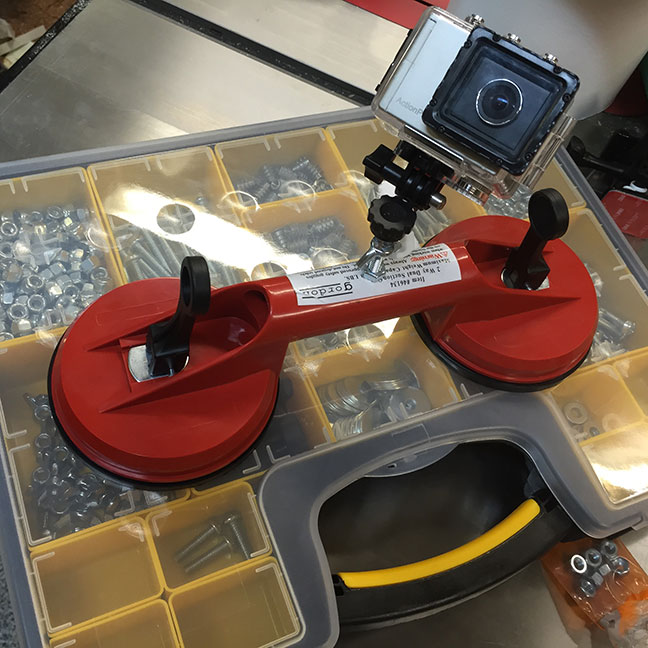 The action camera suction cup mount I made while on Periscope